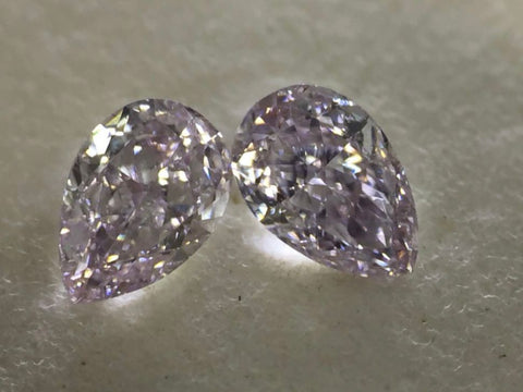 GIA Match Pair  0.53ctw  Fancy Light Purplish Pink SI2