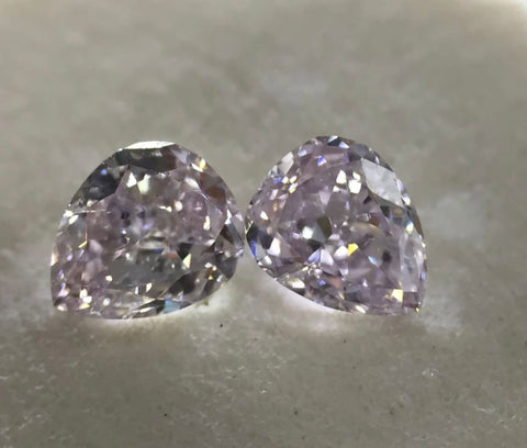 GIA Match Pair  0.58Ctw Fancy Light Purplish Pink SI2